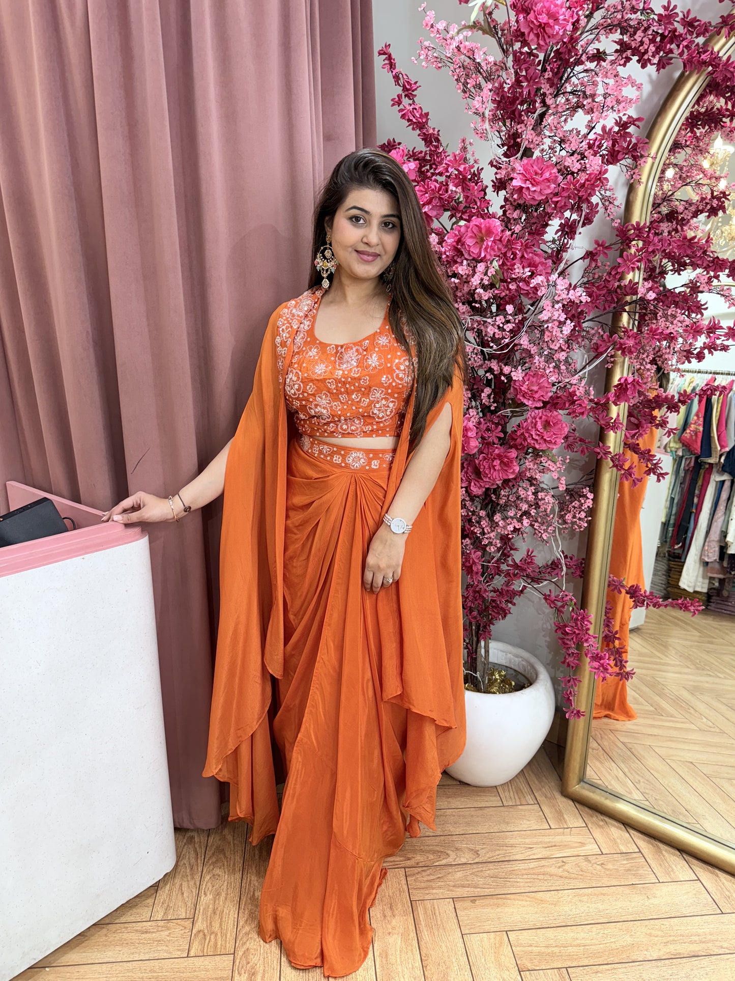 Mangoes-Indowestern Cape Set
