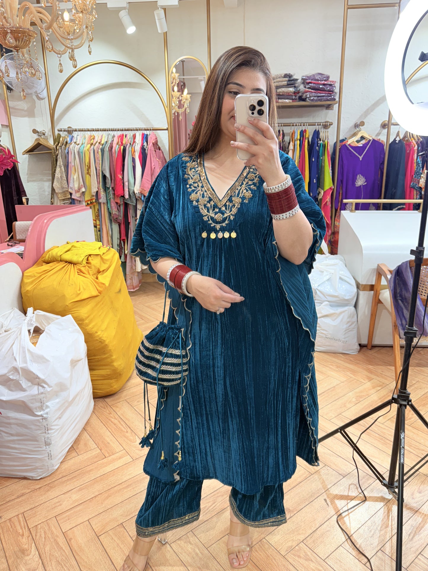 Kessie Velvet Kaftan Set