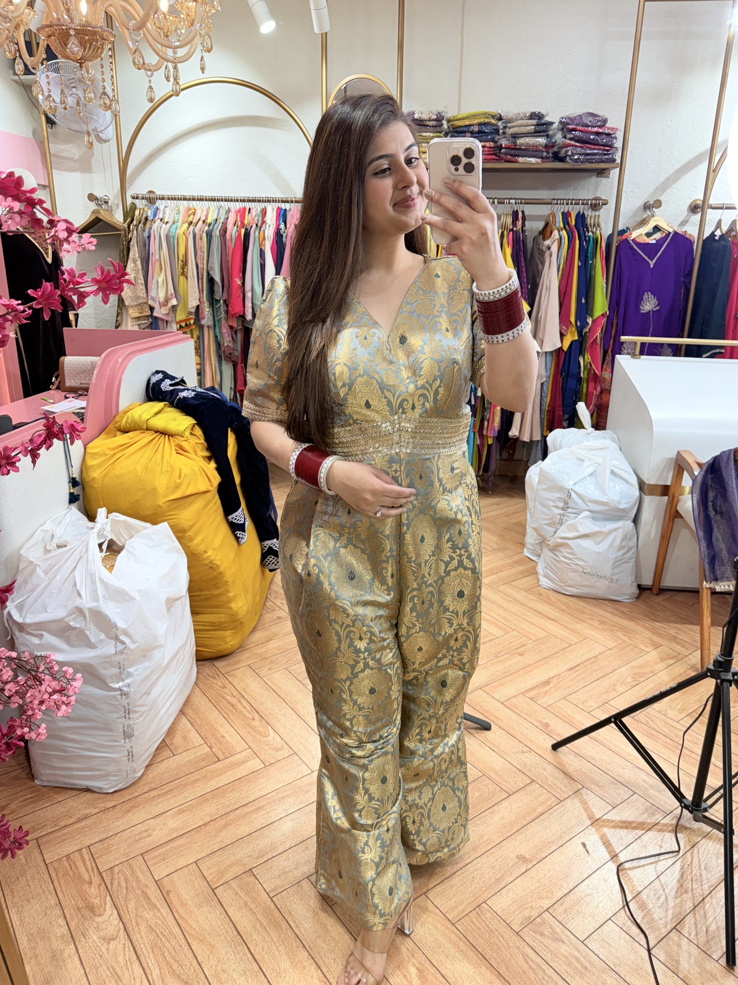 Paisley Brocade Jumpsuit